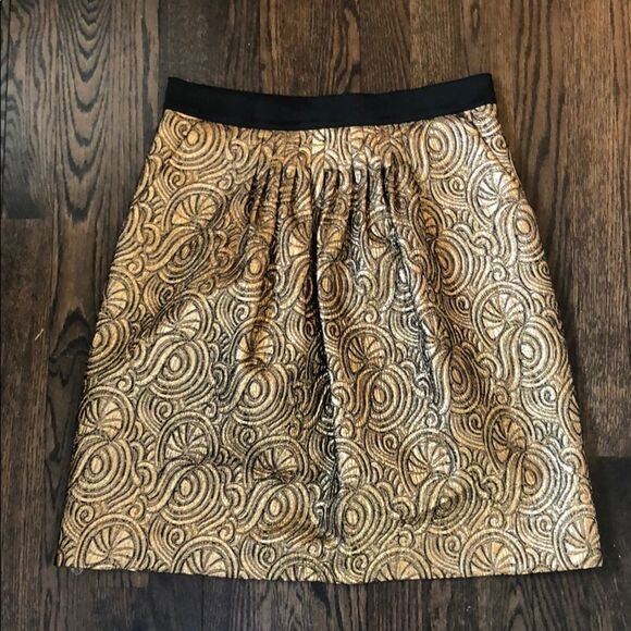 3.1 Phillip Lim Gold Brocade Jacquard Holiday Party Skirt - Picture 3 of 5